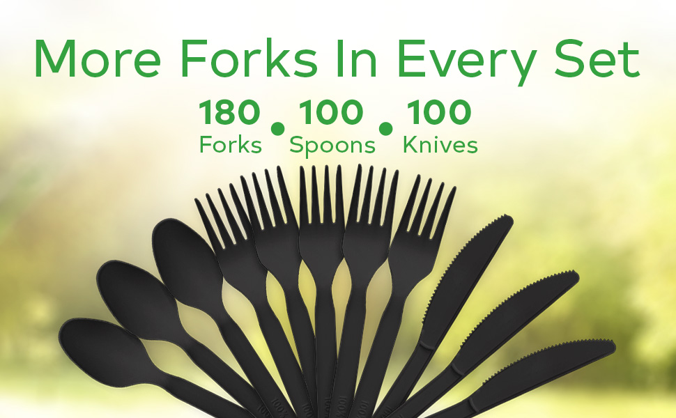 fancy spoins ware reception silverwear parties spones cuttlery plasticforks flatware 