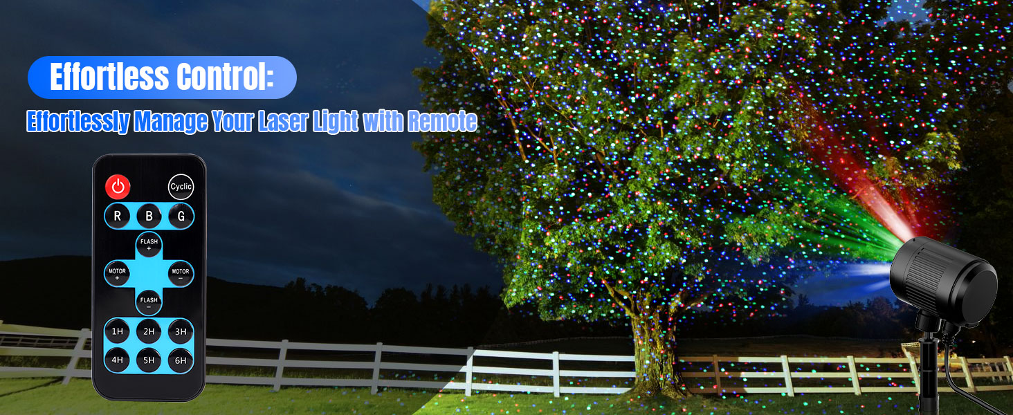 Mini Christmas Laser Lights Outdoor Projector, 3 Color