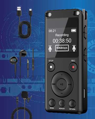 Voice Recorder, Voice Activated Recorder, Voice Recorder with Playback, Voice Recorder for Lectures