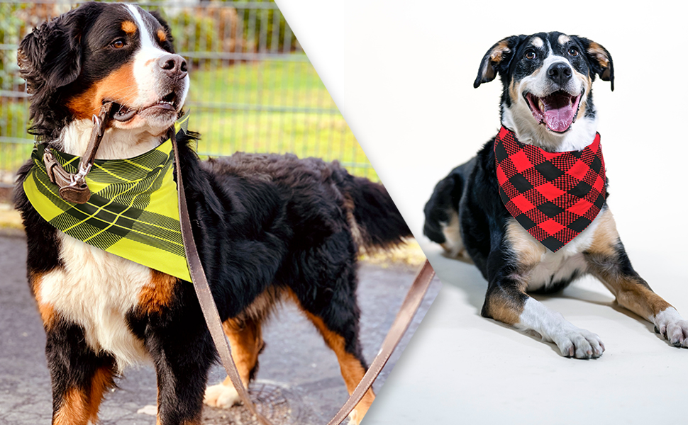 XPUDAC 100 Pcs Dog Bandanas Bulk Plaid Dog Bandana for