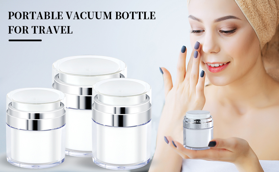 15Ml Airless Pump Bottle Moisturiser Container, Refillable Cosmetic