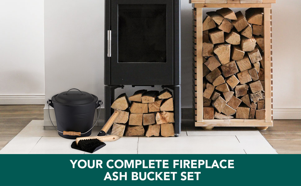 ash bucket lid coal mini fireplace tools metal fire place shovel galvanized can pail
