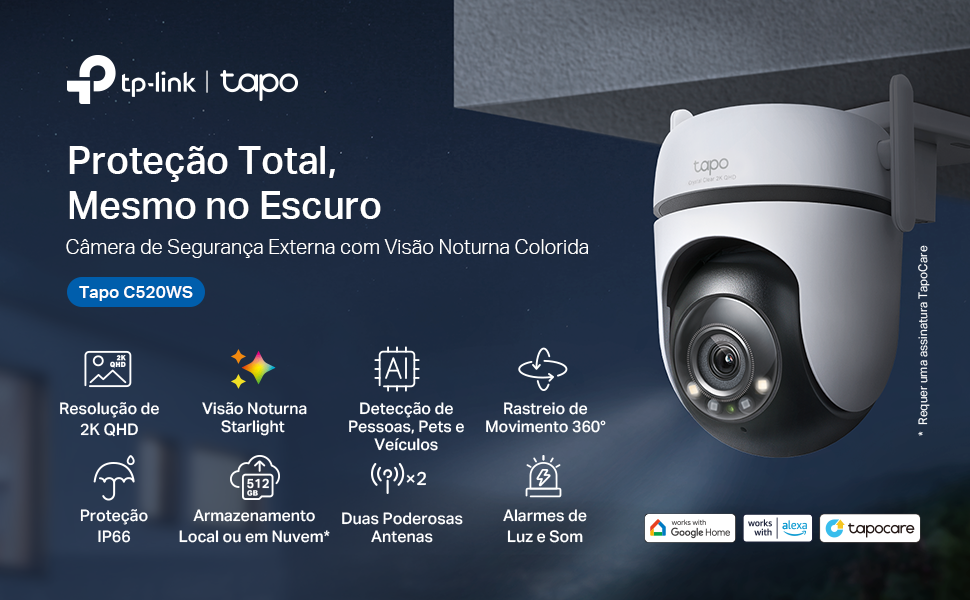 【新品】Tp-Link Tapo C520WS 2K QHD Wi-Fiカメラ Tapo C520WS | Câmera de segurança Wi-Fi Externa 360º com