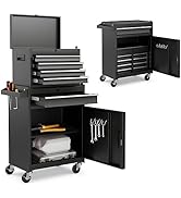 IRONMAX Rolling Tool Chest, 5-Drawer Lockable Tool Cabinet w/Adjustable Shelf & 4 Universal Wheel...