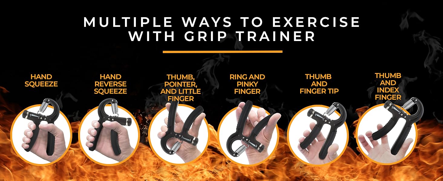 Grip Strength Trainer (Adjustable), Hand Grip Strengthener, Forearm