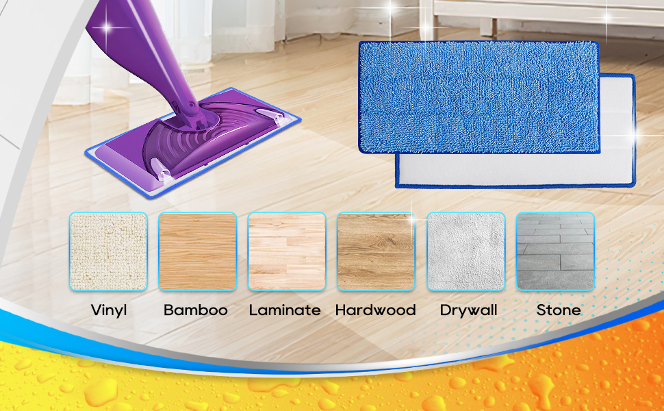 KEEPOW Reusable Wetjet Pads for Swiffer WetJet Spray Mop Kit, Washable