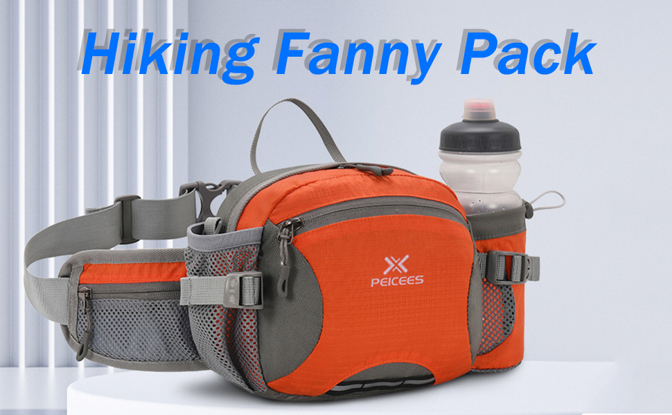 Peicees Fanny Pack with Water Bottle Holder for Men
