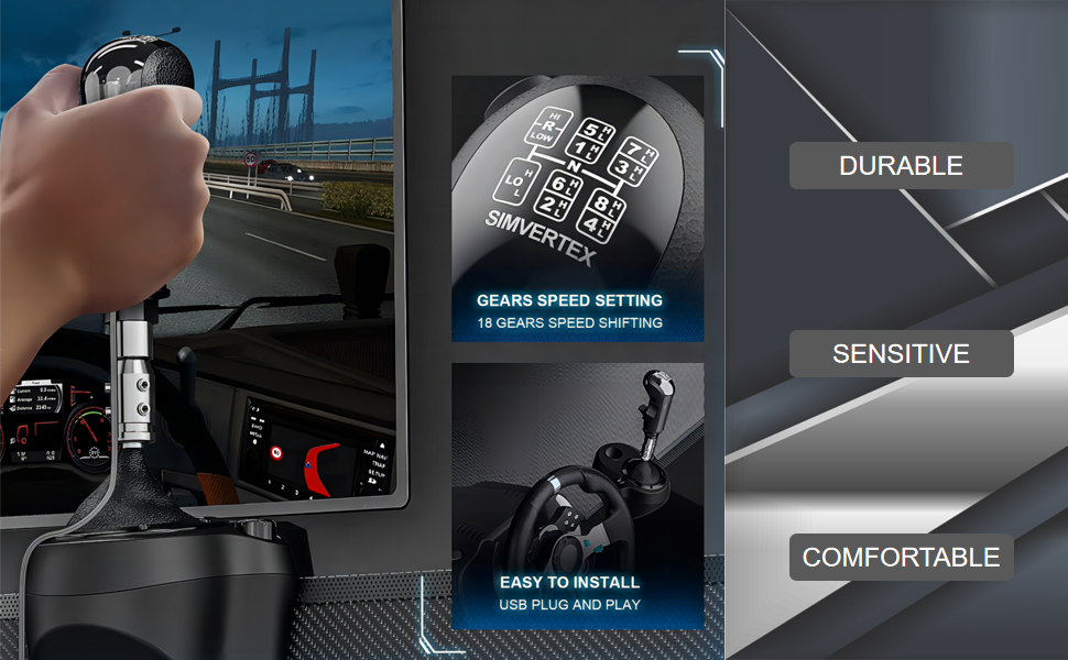 USB Truck Simulator Shifter, Gearshift Knob for ATS ETS2 Games Racing