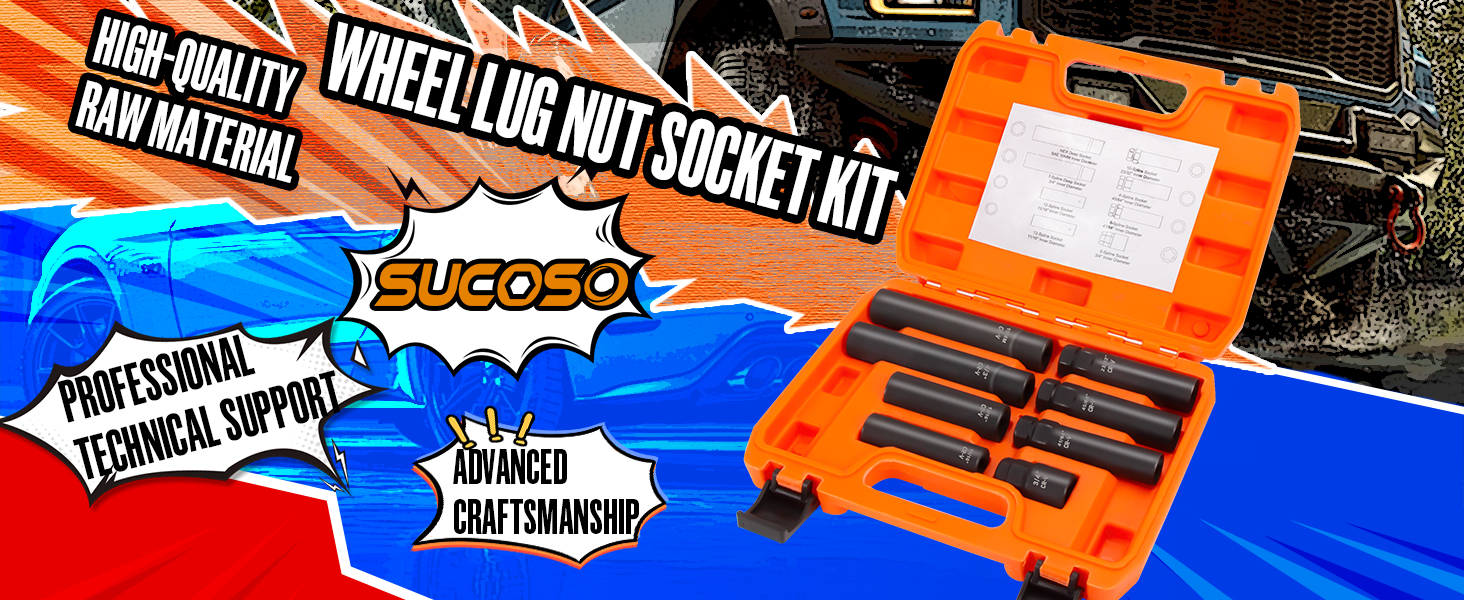 Lug Nut Socket Set, Wheel Lug Nut Socket Tool for Spline