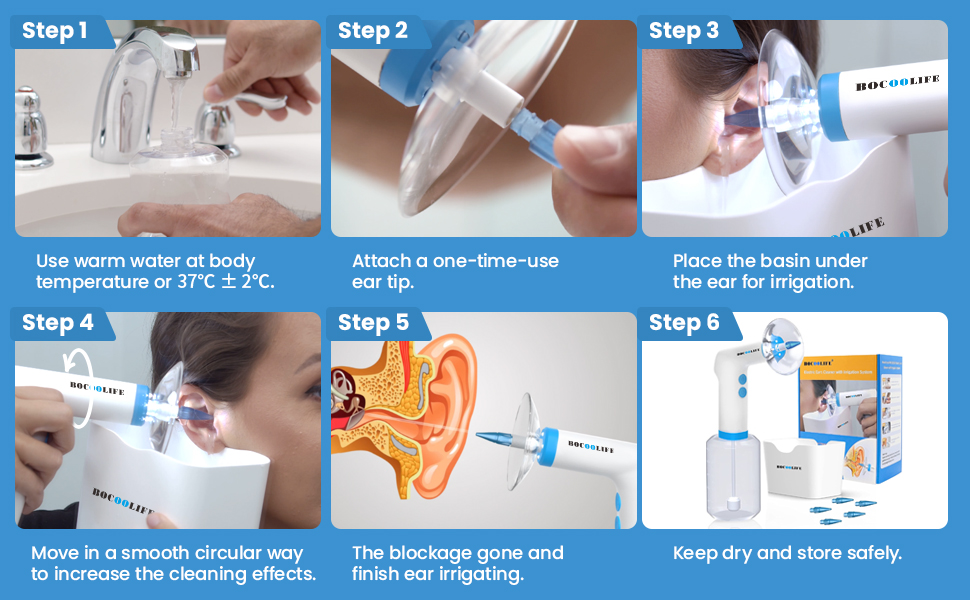 BOCOOLIFE Electric Ear Wax Remove Removal, Ear Irrigation