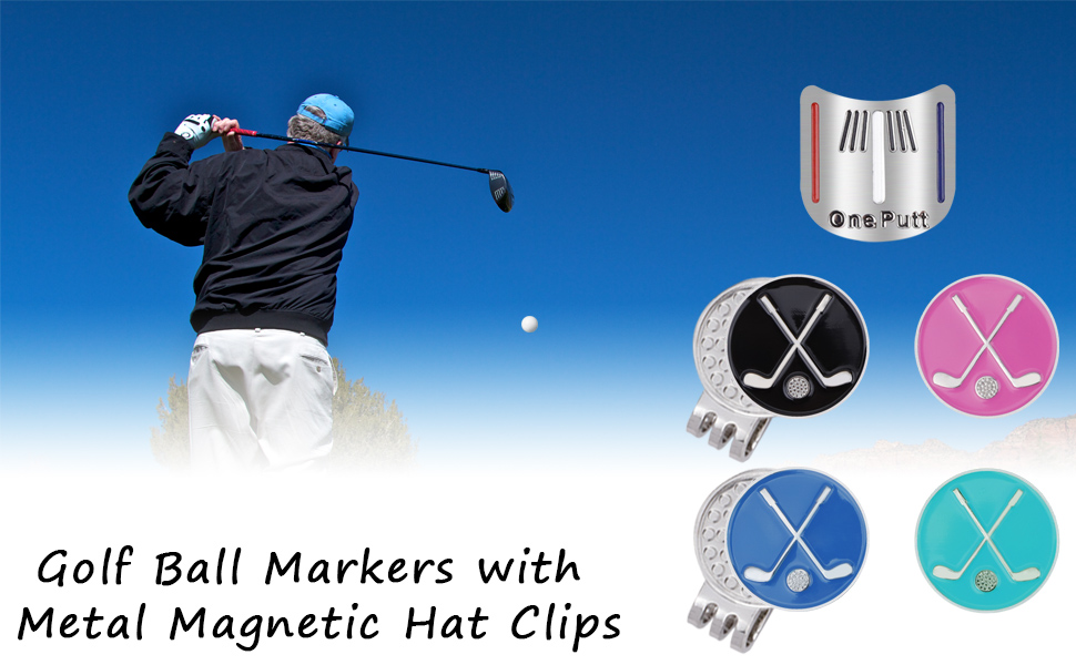 IBEQUEM 2Pcs Golf Ball Markers Hat Clips for Golfer, Funny Golf Ball