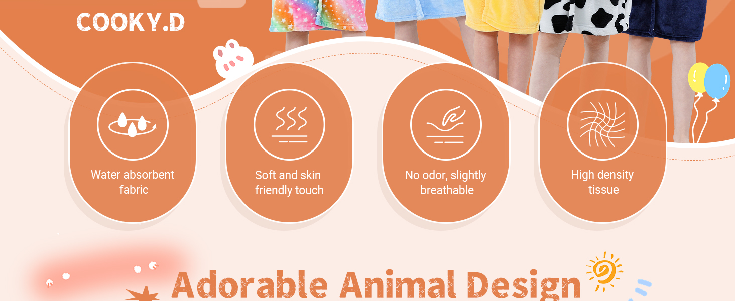 animal hooded fleece robe