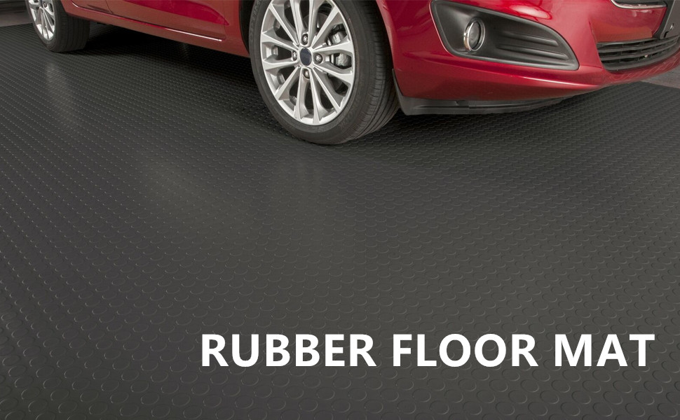 MYOYAY Coin Rubber Garage Flooring Matting 5x1M Rubber Matting Roll