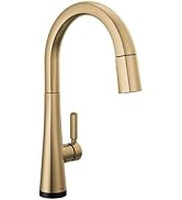 Delta Faucet Monrovia Touchless Kitchen Faucet with Touch Technology, Gold Kitchen Sink Faucet wi...