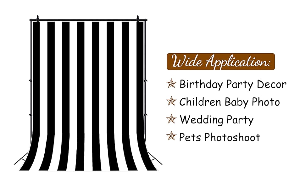 Laeacco 7x7ft Black and White Stripe Photo Backdrop Black