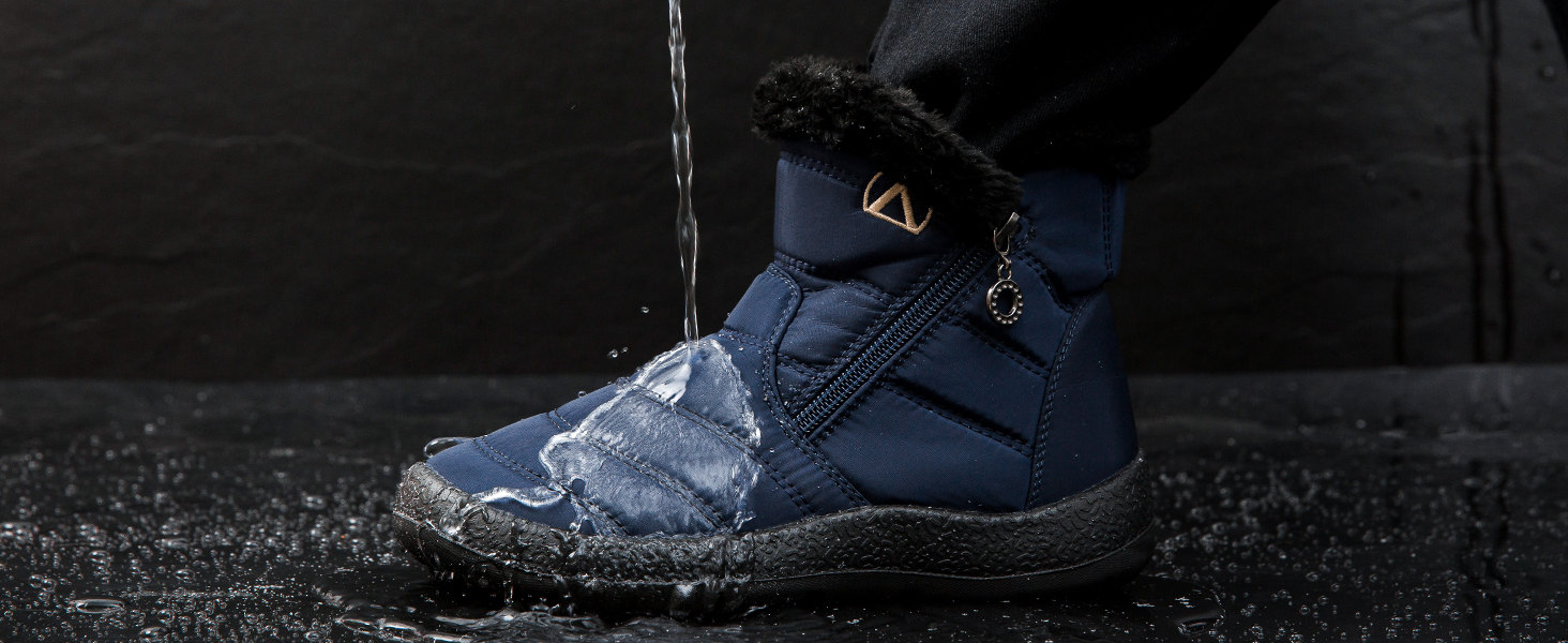 Kids Snow Boots Fur Lined Warm Ankle Boots Outdoor Waterproof Winter Boots Non-Slip Cotton Shoe