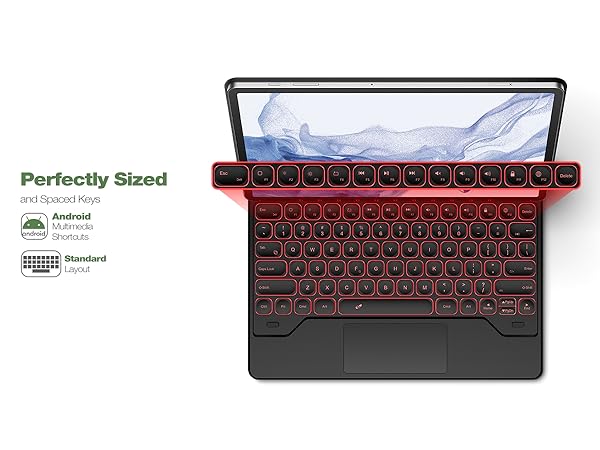 for samsung galaxy tab s9+/s9 fe+ keyboard case with trackpad