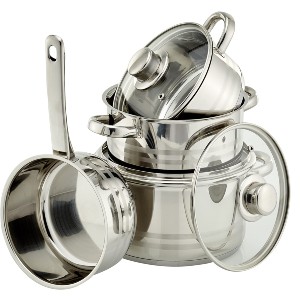 Amazon.com: ELO MIT FREUDE KOCHEN! Skyline 99815 Cookware Set, 10 Piece, Silver: Home & Kitchen