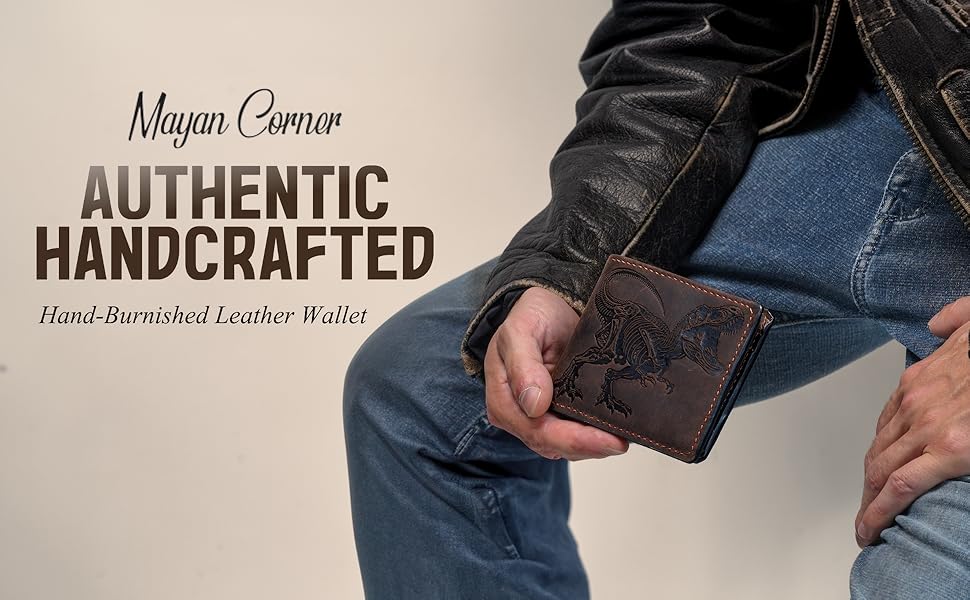 Authentical handcrafted leather wallet - Mayan Corner