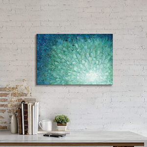 abstract teal living room wall art canvas painting