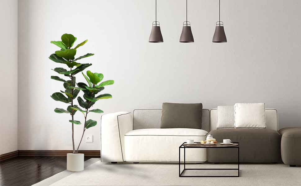 TDIAOL Artificial Fiddle Leaf Fig Tree, 5FT Faux Ficus