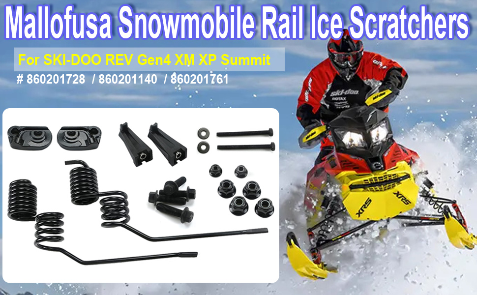 Mallofusa Snowmobile Rail Ice Scratchers for SkiDoo