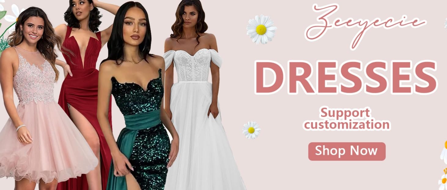 Zeeyecie Strapless Beaded Prom Dresses for Women 2024 Satin Mermaid