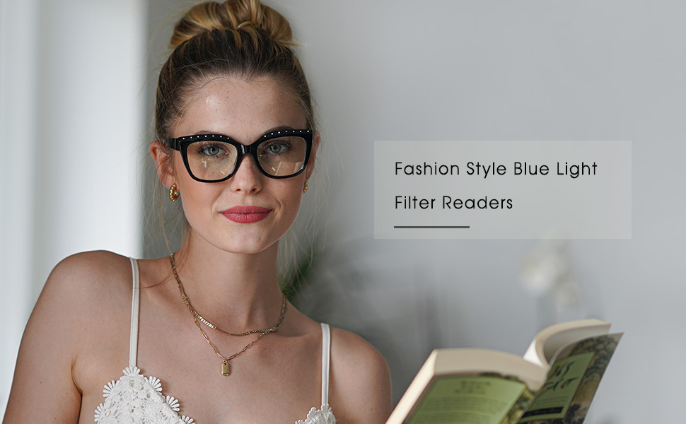 Blue light blocking reading glasses