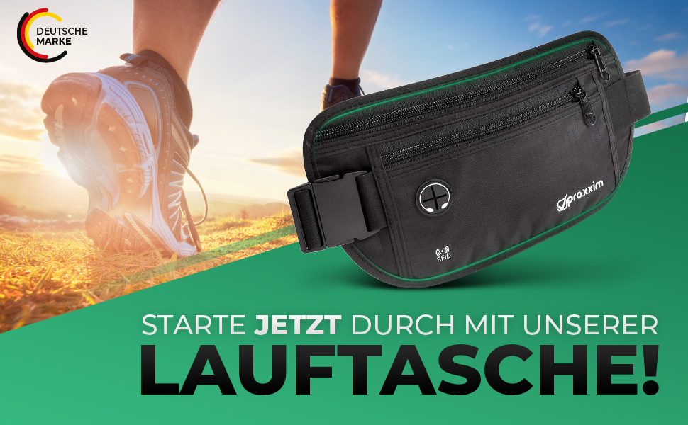 praxxim bauchtasche joggen herren damen laufgürtel lauftasche jogging laufen handy running bag sport