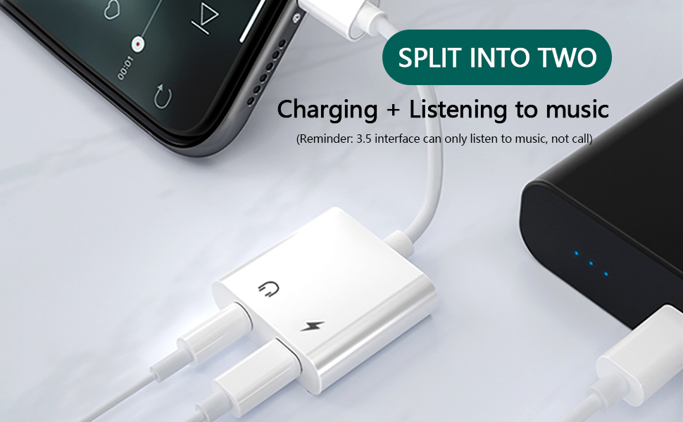 Unnderwiss Adaptateur Casque【Certifié MF】 2 en 1 Lightning vers Jack 3