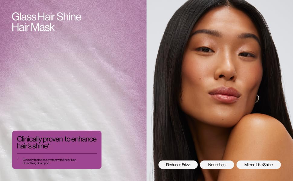 Eva NYC Glass Hair Shine Hair Mask is clinically proven to enhance hair's shine.