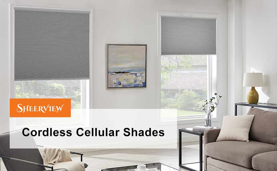 SHEERVIEW Cordless Blackout Cellular Shades, 22x36 inch