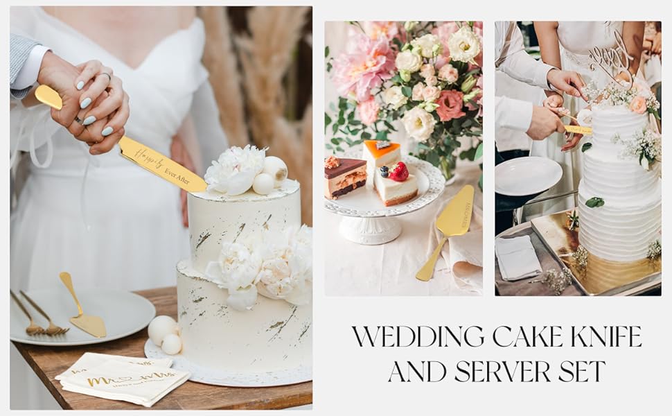 toasting glasses for bride and groom cake cutter set for wedding gold cake cutting set