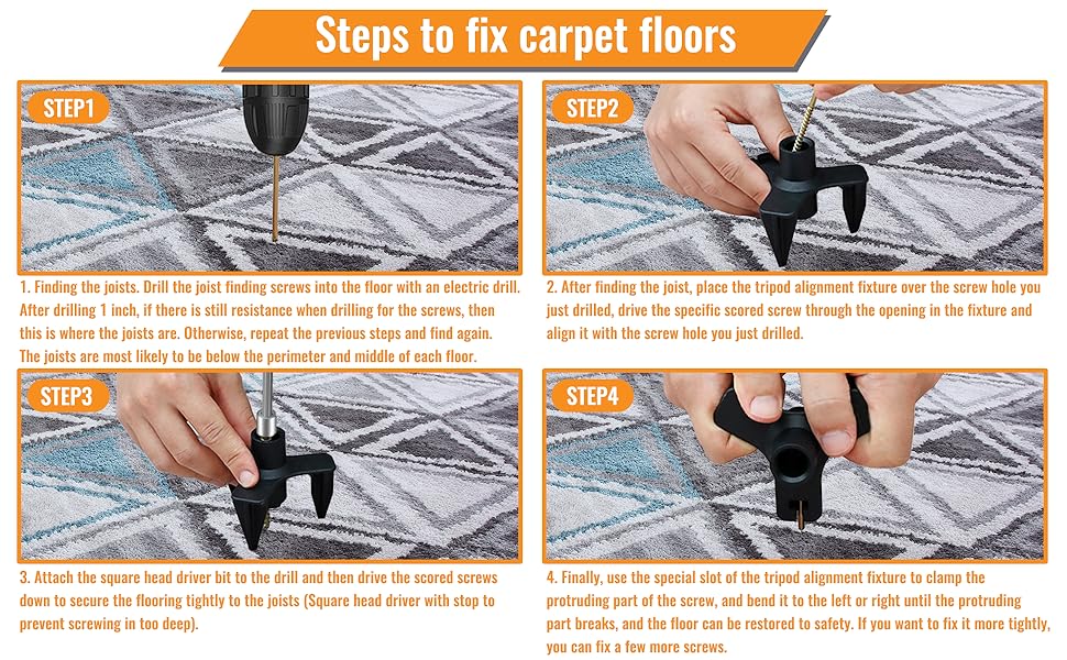Squeaky Floor Repair Kit, Squeak No More Kit for Carpet Hardwood Floors