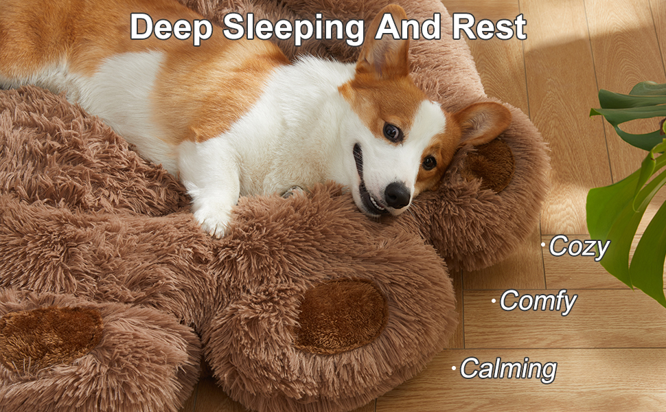 Jiupety Medium Dog Bed, Round Calming Donut Dog Bed Medium