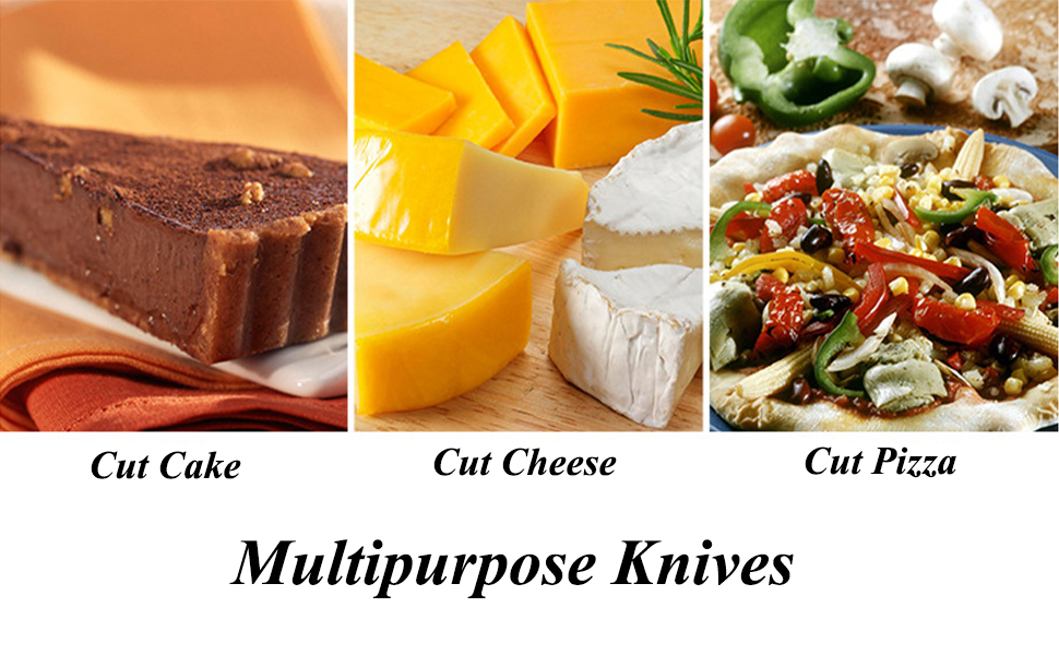 Okllen 6 Piece Cheese Knives Set with Acacia Wood Handles