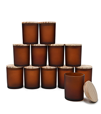 candle jars 7oz frosted amber 12 pc