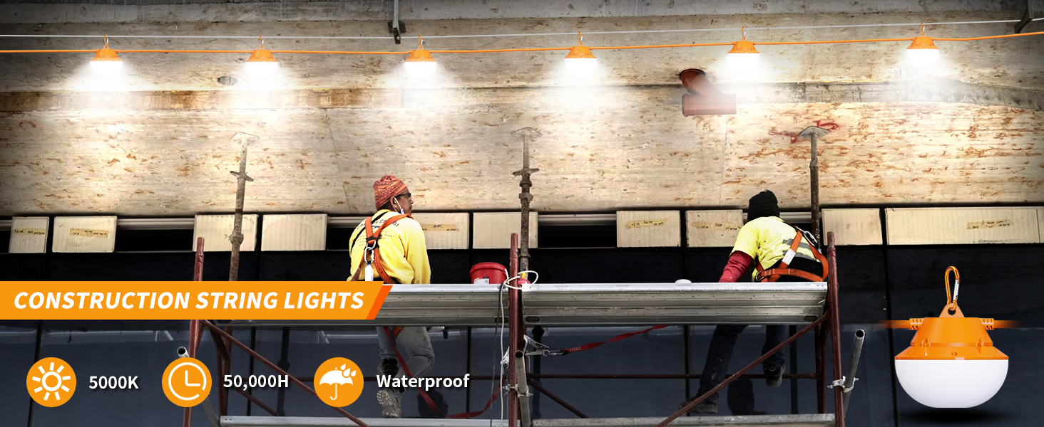 led construction work string light