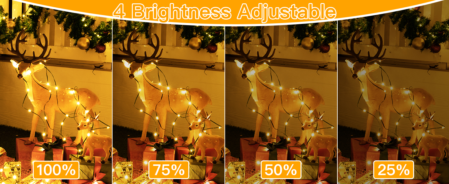 4 Brightness Adjustable Christmas String Lights