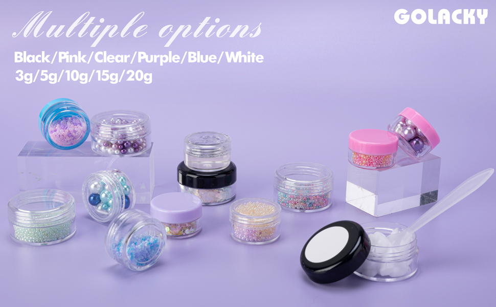 10 Pieces Small Travel Containers, 3/5/10/15/20 Gram Size