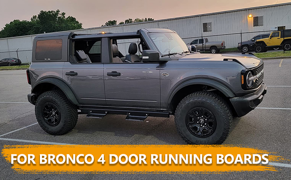 for Bronco Running Boards, OffRoad Side Drop Steps Bronco Steel Running Board with