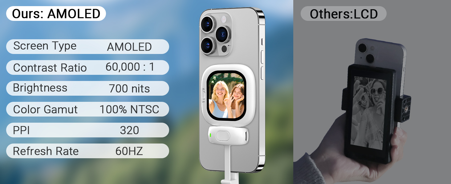 phone vlog selfie monitor screen