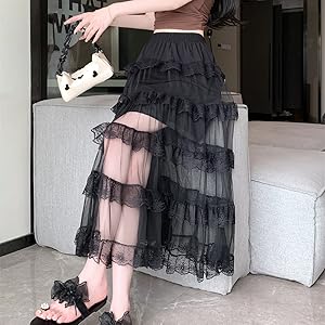 Amazon.co.jp: [SHUMING]チュールスカート ティアード