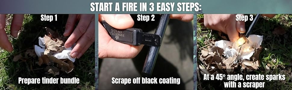 how to start a fire with TFS emergency firestarters