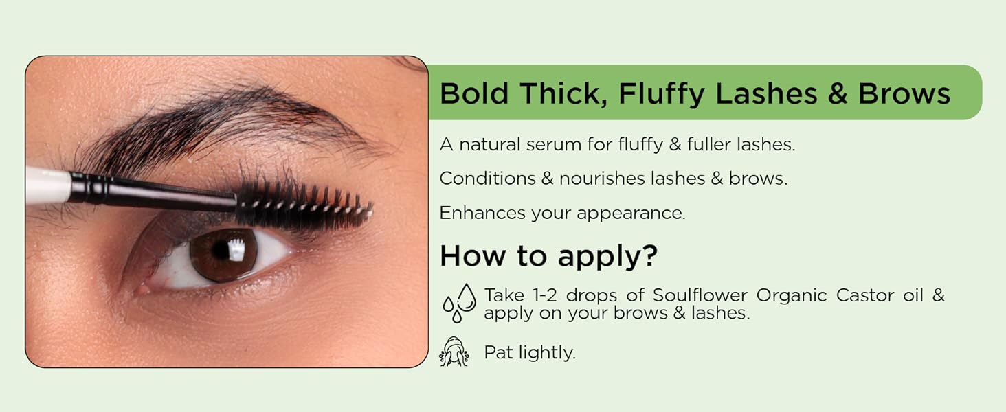 100% pure coldpressed castor hair oil for thicker hair eyebrows & eyelashes