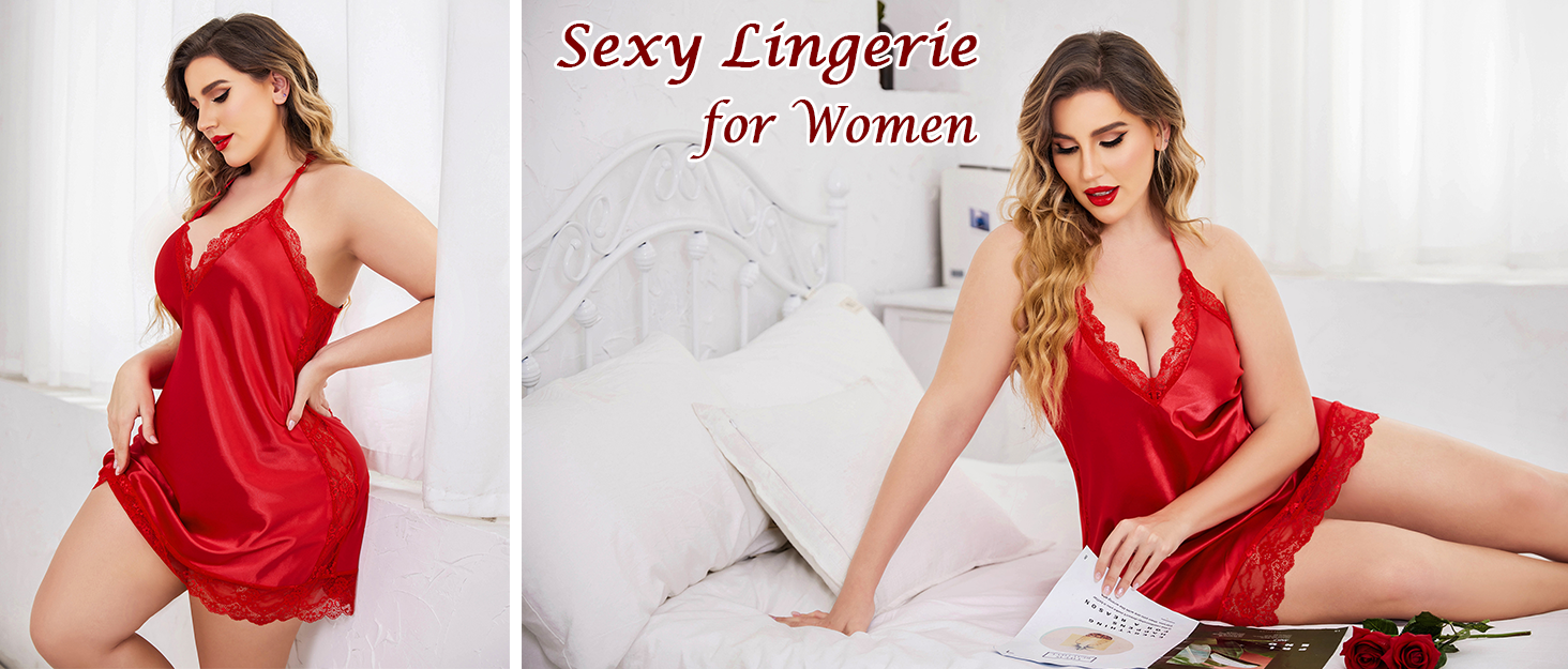 Satin Lace Chemise Nightgown