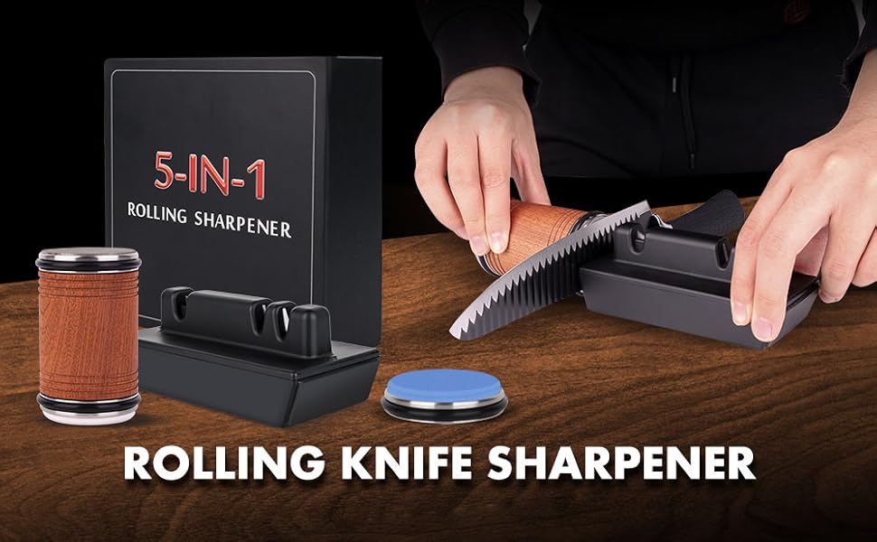 WRDSL Rolling Knife Sharpener, Knife Sharpening Tool with