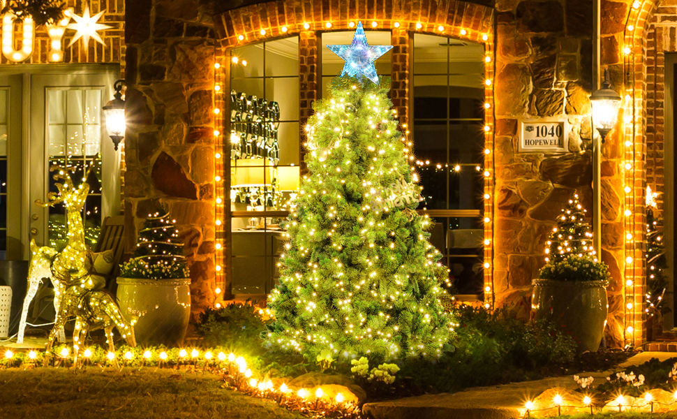 Christmas Tree Lights, 7Ft 640 LED Cluster Lights with