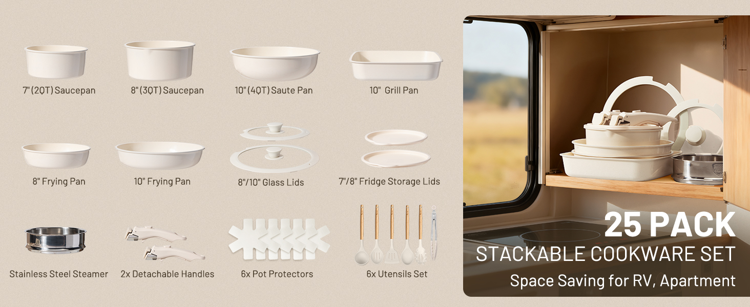 rv essentials kitchen stackable cookware set