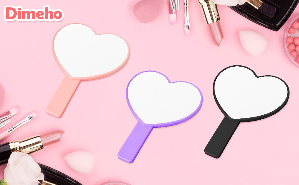 Dimeho Heart-Shaped Travel Handheld Mirror